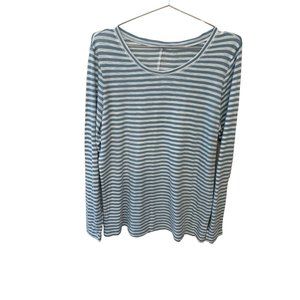 Caslon Long Sleeved Blue and White Strip  Size-1X NWT